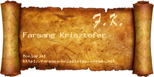 Farsang Krisztofer névjegykártya
